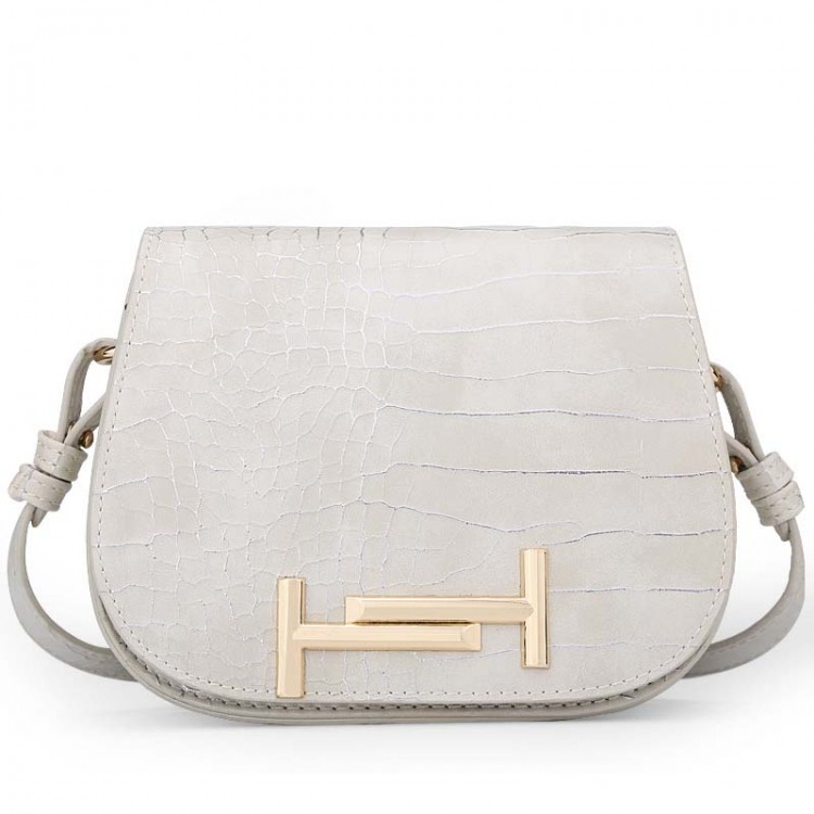 Faux leather saddle crossbody